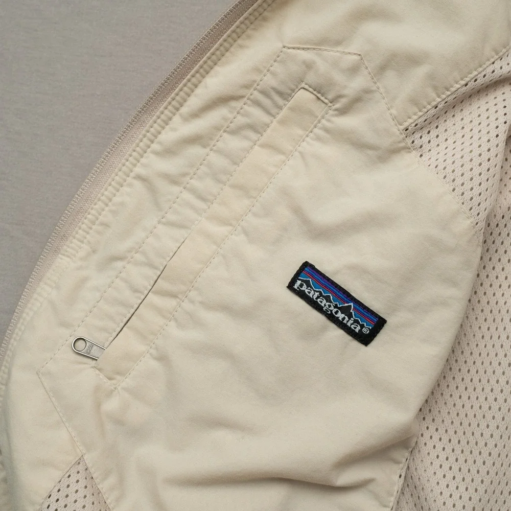 Vintage 90s Patagonia Lightweight Bomber Jacket Cream USA Made XS Zip Up VST